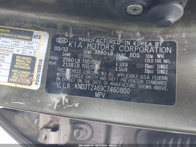 2012 KIA SOUL KNDJT2A69C7460800 Photo 8