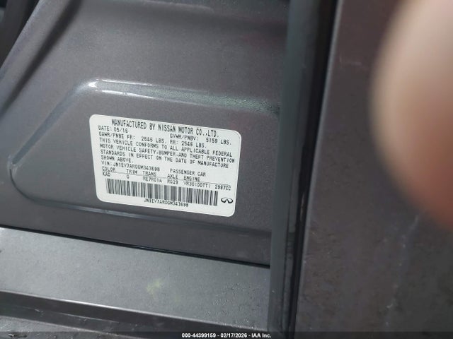 Aukcja sprzedaży 2016 Infiniti Q50 3.0t Premium, vin: JN1EV7AR0GM343698, numer aukcji: 44399159