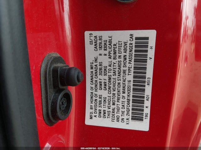 Honda Civic Sport 2019 2HGFC4A81KH305116 Image 9