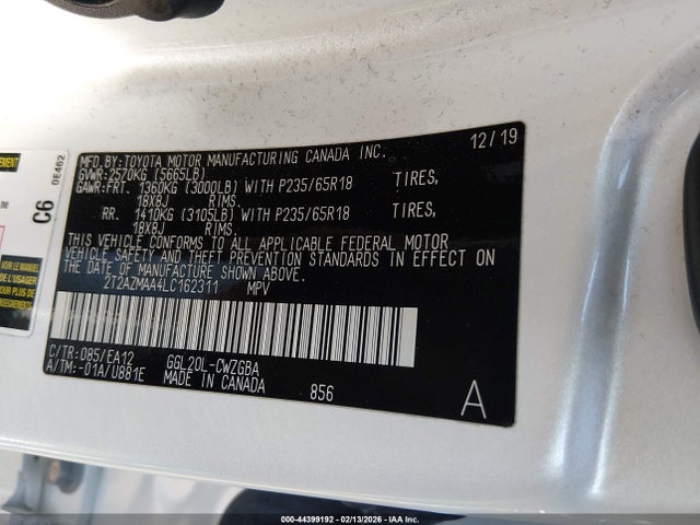 Aukcja sprzedaży 2020 Lexus Rx 350, vin: 2T2AZMAA4LC162311, numer aukcji: 44399192