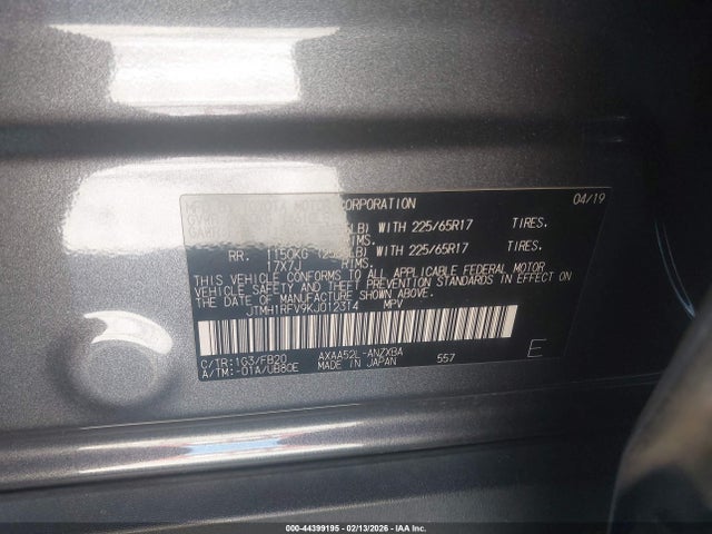 JTMH1RFV9KJ012314 Toyota RAV4 LE