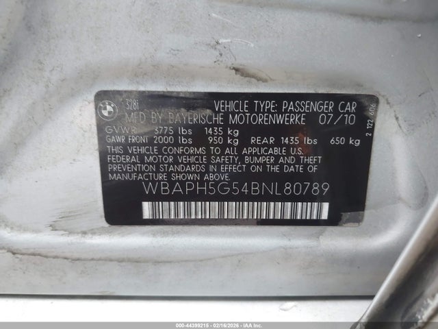 Продажа на аукционе авто 2011 Bmw 328i, vin: WBAPH5G54BNL80789, номер лота: 44399215