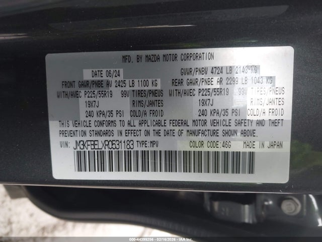 Aukcja sprzedaży 2024 Mazda Cx-5 2.5 S Premium Plus, vin: JM3KFBELXR0531183, numer aukcji: 44399256