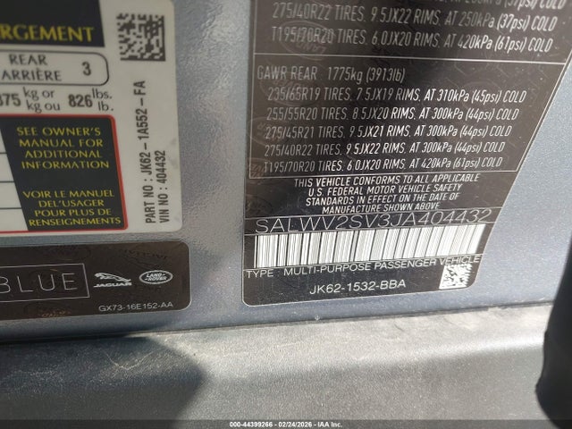 2018 LAND ROVER RANGE ROVER SPORT SALWV2SV3JA404432 Photo 8