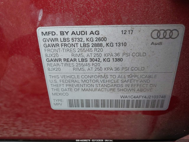 WA1C4AFY4J2103748 Audi Sq5 3.0t Premium Plus