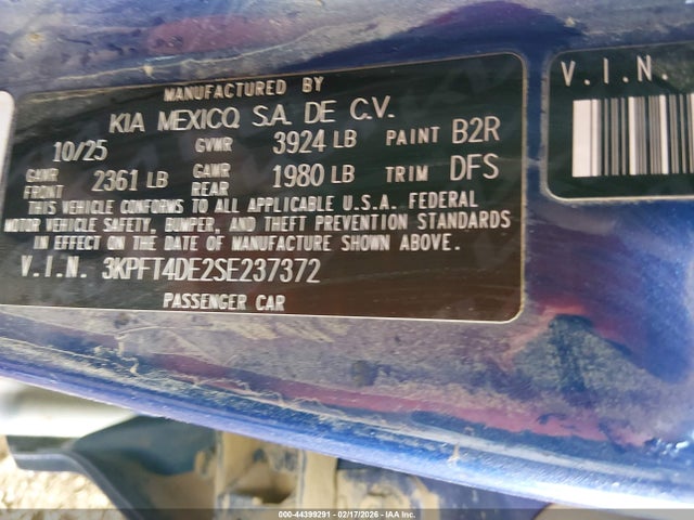 KIA K4 Lxs 2025 3KPFT4DE2SE237372 Image 9