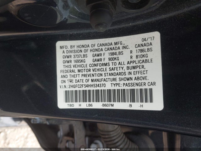 Honda Civic Lx 2017 2HGFC2F54HH534370 Image 9