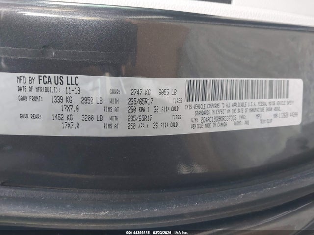 2019 CHRYSLER PACIFICA 2C4RC1BG9KR597365 Photo 8