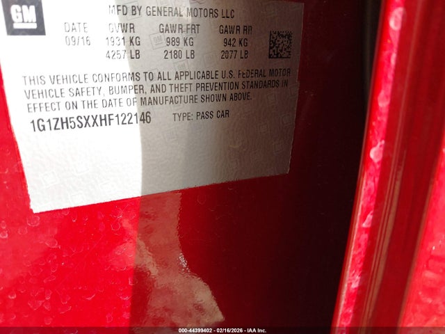 1G1ZH5SXXHF122146 Chevrolet Malibu Premier
