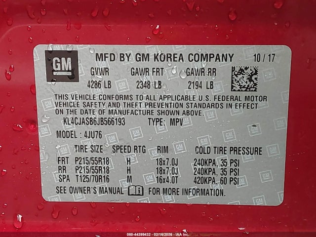 KL4CJASB6JB566193 Buick Encore Preferred