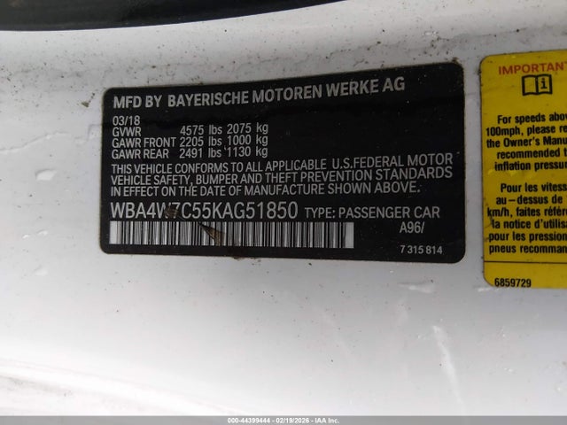 2019 BMW 440I WBA4W7C55KAG51850 Photo 8