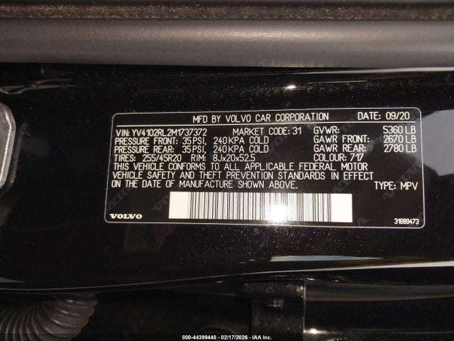 2021 VOLVO XC60 YV4102RL2M1737372 Photo 8