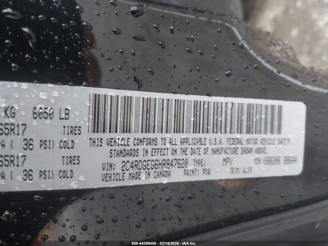 2C4RDGEG6HR847620 Dodge Grand Caravan Gt