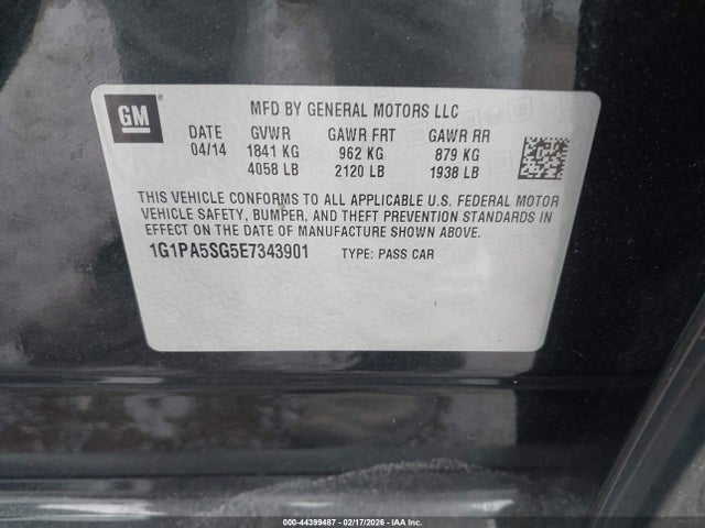 Chevrolet Cruze Ls Auto 2014 1G1PA5SG5E7343901 Image 9
