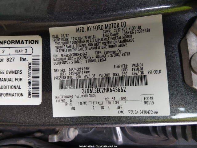 Lincoln Mkz Reserve 2017 3LN6L5EC2HR645662 Image 9