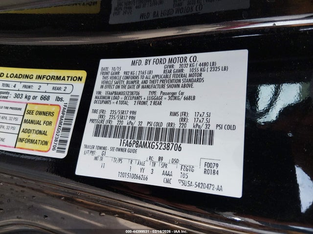 1FA6P8AMXG5238706 Ford Mustang V6