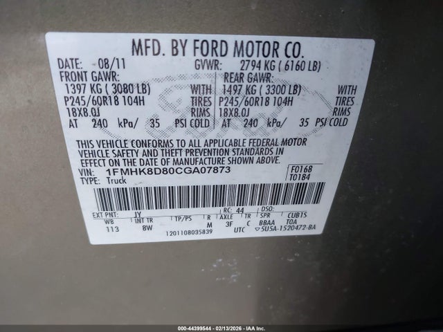 2012 FORD EXPLORER 1FMHK8D80CGA07873 Photo 8