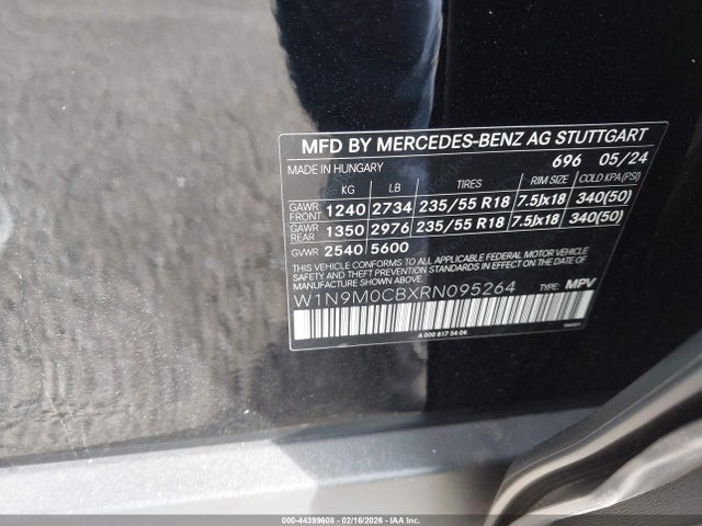 W1N9M0CBXRN095264 Mercedes-Benz Eqb 250 Suv