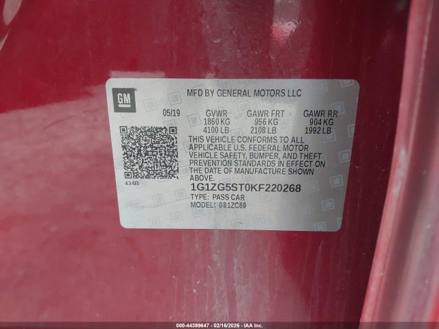 2019 CHEVROLET MALIBU 1G1ZG5ST0KF220268 Photo 8