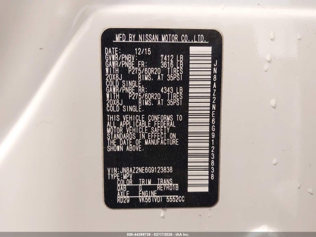 JN8AZ2NE6G9123838 Infiniti Qx80 Limited
