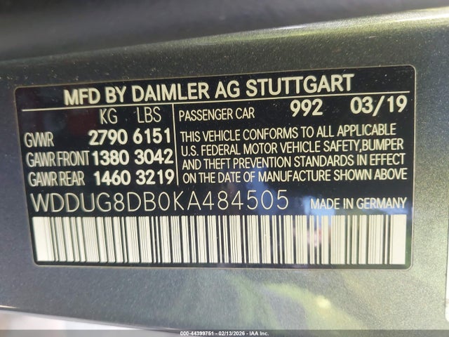 2019 MERCEDES-BENZ S 560 WDDUG8DB0KA484505 Photo 8