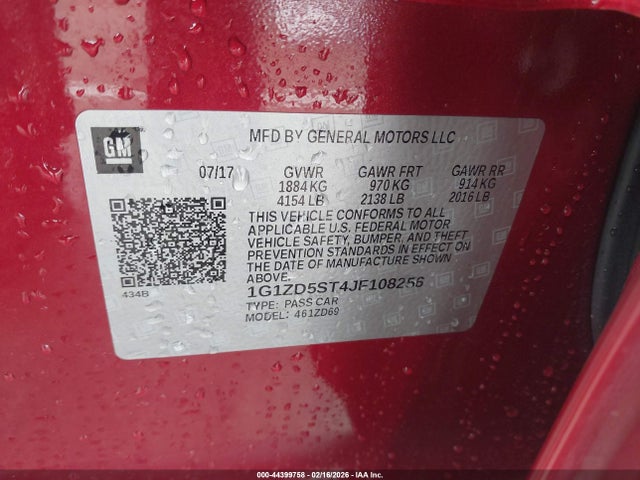 1G1ZD5ST4JF108256 Chevrolet MALIBU LT