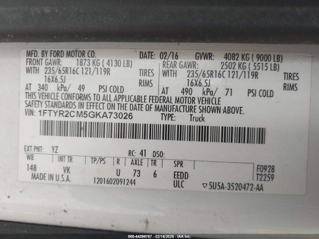 2016 FORD TRANSIT-250 1FTYR2CM5GKA73026 Photo 8