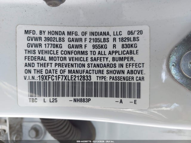 Honda Civic Ex-l 2020 19XFC1F7XLE212833 Image 9