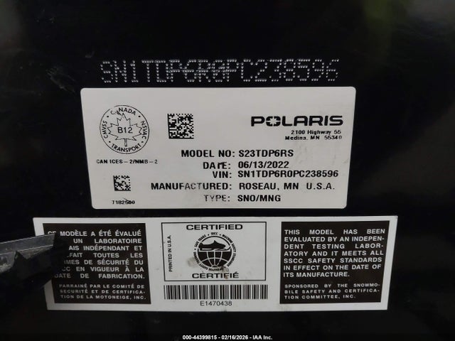 Polaris Indy 650 Xc 2023 SN1TDP6R0PC238596 Image 9