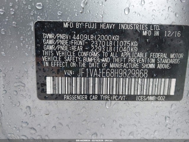 JF1VA1E68H9829868 Subaru Wrx Premium