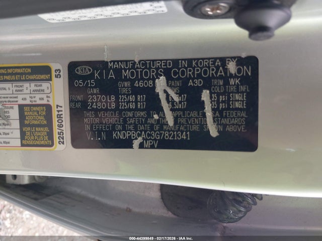 KNDPBCAC3G7821341 KIA Sportage Lx