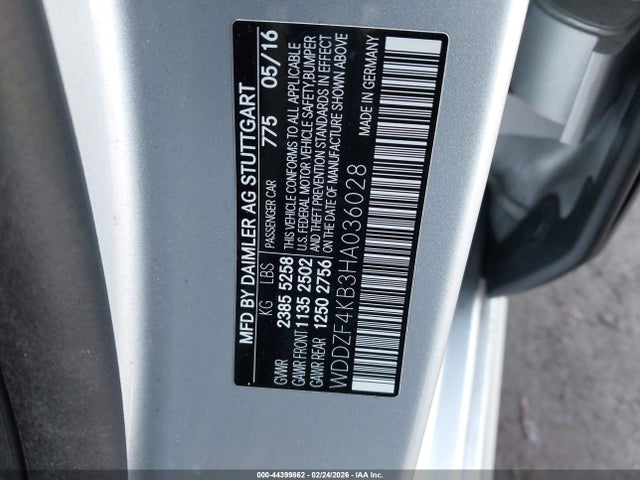 2017 Mercedes-benz E 300 4matic მანქანა იყიდება აუქციონზე, vin: WDDZF4KB3HA036028, აუქციონის ნომერი: 44399862