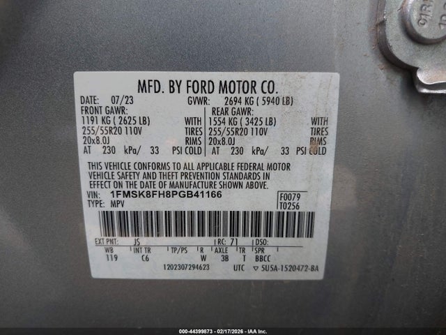 Ford Explorer Limited 2023 1FMSK8FH8PGB41166 Image 9