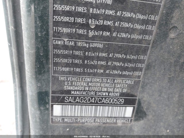 2012 LAND ROVER LR4 SALAG2D47CA600529 Photo 8