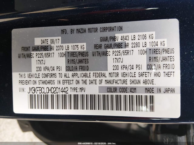 Mazda Cx-5 Touring 2017 JM3KFBCL0H0201442 Image 9
