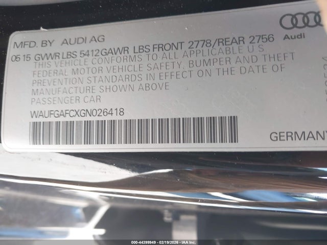 2016 AUDI A6 WAUFGAFCXGN026418 Photo 8