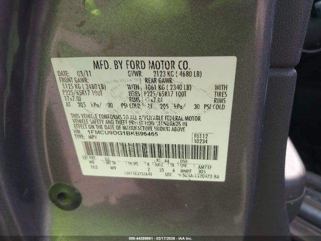 2011 FORD ESCAPE 1FMCU9DG1BKB96465 Photo 8