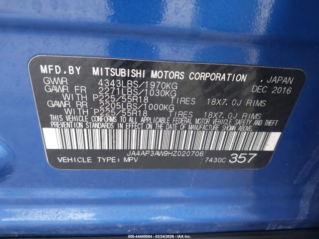 2017 MITSUBISHI OUTLANDER SPORT JA4AP3AW9HZ020706 Photo 8