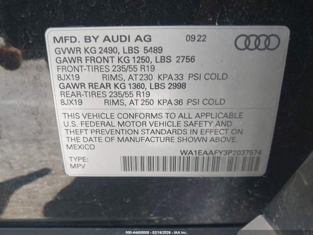 2023 AUDI Q5 WA1EAAFY3P2037574 Photo 8