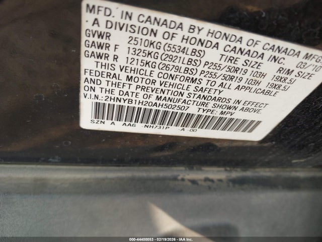2010 ACURA ZDX 2HNYB1H20AH502507 Photo 8