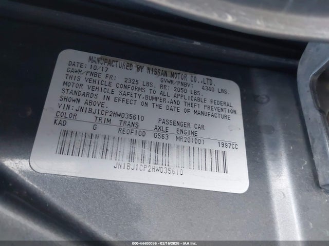 JN1BJ1CP2HW035610 Nissan Rogue Sport Sv