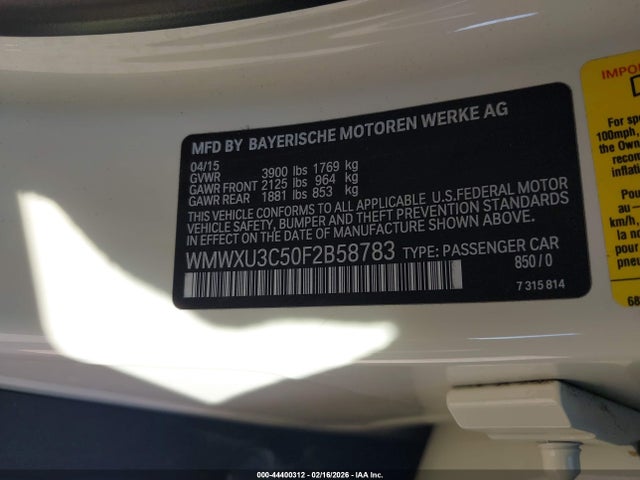 2015 MINI HARDTOP WMWXU3C50F2B58783 Photo 8