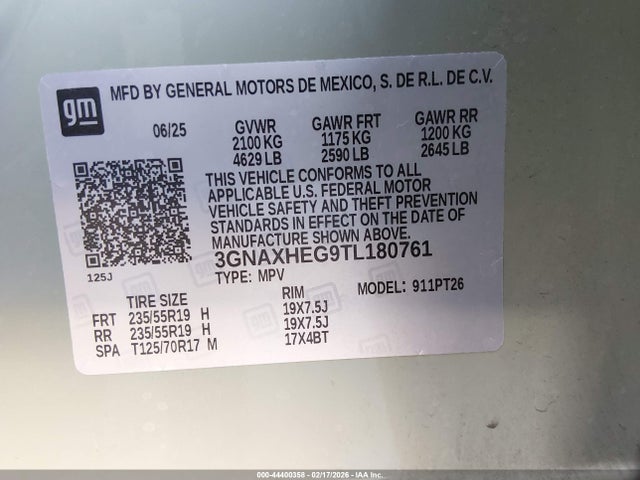 3GNAXHEG9TL180761 Chevrolet Equinox Fwd Lt
