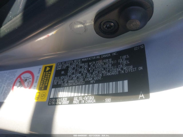 44400361 :رقم المزاد ، 2T2BK1BA1AC049323 vin ، 2010 Lexus Rx 350 مزاد بيع