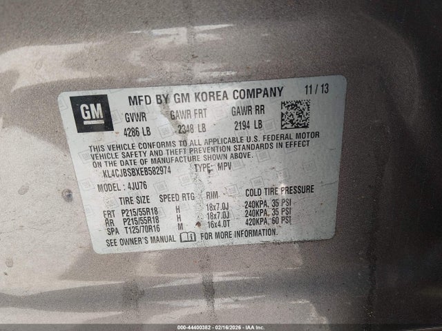 Aukcja sprzedaży 2014 Buick Encore Convenience, vin: KL4CJBSBXEB582974, numer aukcji: 44400382