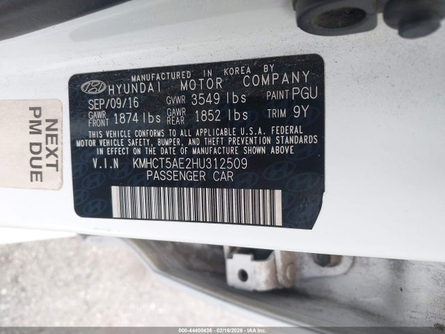 2017 HYUNDAI ACCENT KMHCT5AE2HU312509 Photo 8