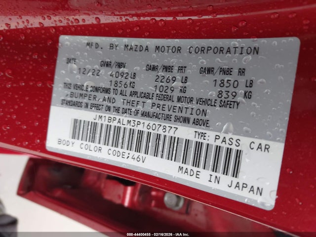 Продаж на аукціоні авто 2023 Mazda Mazda3 2.5 S Preferred, vin: JM1BPALM3P1607877, номер лоту: 44400455