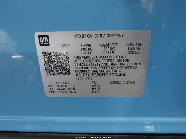 KL77LJE20RC202464 Chevrolet Trax Fwd 2rs