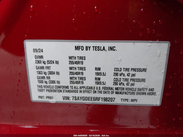2024 TESLA MODEL Y 7SAYGDEE6RF198207 Photo 8
