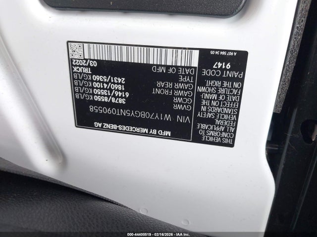 Продажа на аукционе авто 2022 Mercedes-benz Sprinter 1500 Standard Roof I4, vin: W1Y70BGY5NT090558, номер лота: 44400519